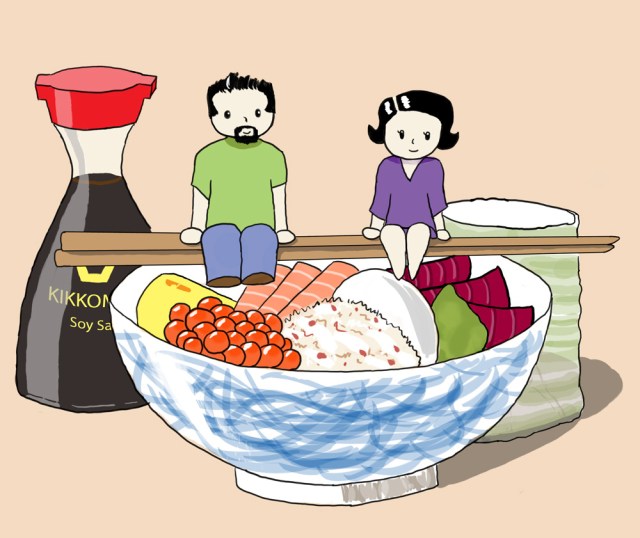 Self-portrait with Sushi