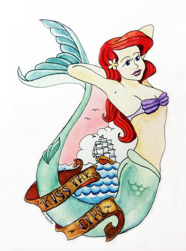 ariel mermaid tattoo copy
